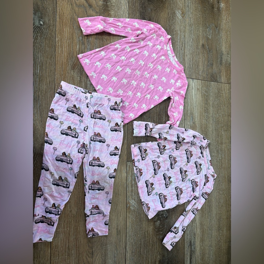 Posh peanut Girls' Pajama bundle Set 18-24 Months Cruisin Barbie" bamboo pajamas